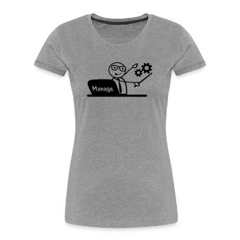Gérer l’ordinateur portable Office - T-shirt bio Premium Femme - gris chiné - Devant - Mia (176cm)