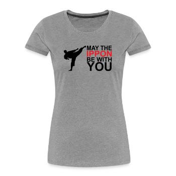 May the Ippon be with you - Women's Premium Organic T-Shirt - heather grey - Front - Mia (176cm)