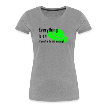Ufo - Frauen Premium Bio T-Shirt - Grau meliert - Vorne - Mia (176cm)