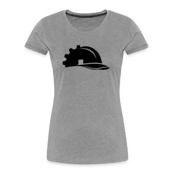 Construction Worker Helmet Gear and House - Women's Premium Organic T-Shirt - heather grey - Front - Mia (176cm)