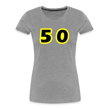 50 Zahl symbol - Frauen Premium Bio T-Shirt - Grau meliert - Vorne - Mia (176cm)
