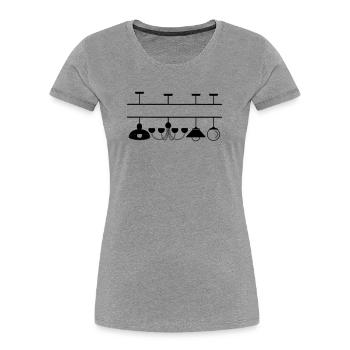 Lampenaussparung für eigenen Text - Frauen Premium Bio T-Shirt - Grau meliert - Vorne - Mia (176cm)