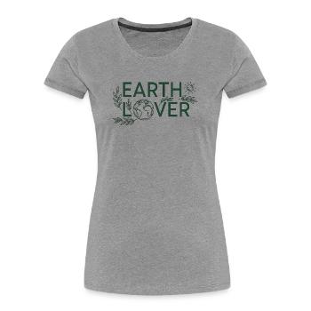 Earth Lover Planet Care - Women's Premium Organic T-Shirt - heather grey - Front - Mia (176cm)