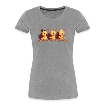 Thanksgiving Truthahn Baby - Frauen Premium Bio T-Shirt - Grau meliert - Vorne - Mia (176cm)