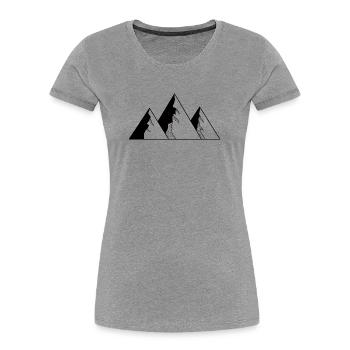 Mountains - Women's Premium Organic T-Shirt - heather grey - Front - Mia (176cm)
