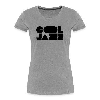 Kühnes, cooles Jazz-Logo-Design - Frauen Premium Bio T-Shirt - Grau meliert - Vorne - Mia (176cm)