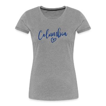 Columbia Heart Women's Love Columbia - Women's Premium Organic T-Shirt - heather grey - Front - Mia (176cm)