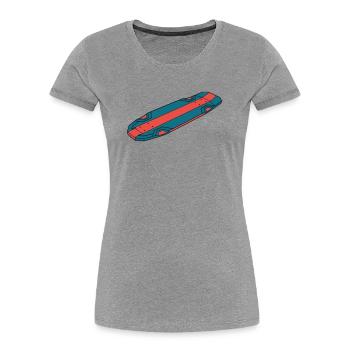 Cool Skateboard Deck Streetwear - T-shirt bio Premium Femme - gris chiné - Devant - Mia (176cm)