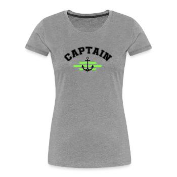 Anker Captain - Frauen Premium Bio T-Shirt - Grau meliert - Vorne - Mia (176cm)