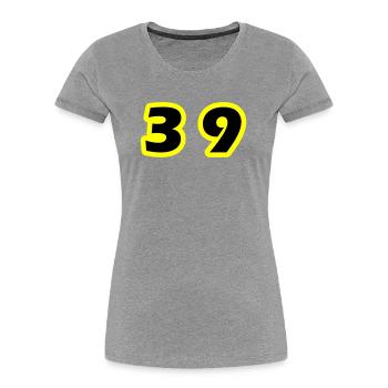 39 Number Symbol - Women's Premium Organic T-Shirt - heather grey - Front - Mia (176cm)