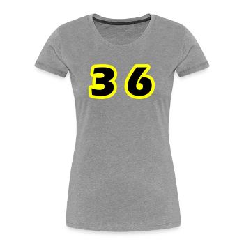 36 Number Symbol - Women's Premium Organic T-Shirt - heather grey - Front - Mia (176cm)