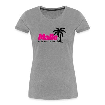 Malle ist nur einmal im Jahr 2026 - pink - Frauen Premium Bio T-Shirt - Grau meliert - Vorne - Mia (176cm)