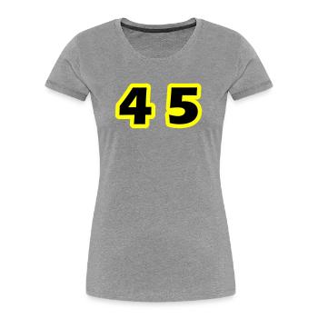 45 Number symbol - Women's Premium Organic T-Shirt - heather grey - Front - Mia (176cm)