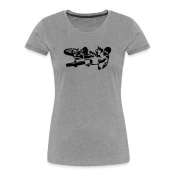 motorrad_12 - Women's Premium Organic T-Shirt - heather grey - Front - Mia (176cm)