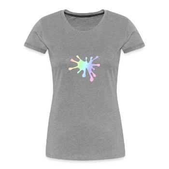 Farbklecks | Farbe Maler Geschenkidee - Frauen Premium Bio T-Shirt - Grau meliert - Vorne - Mia (176cm)