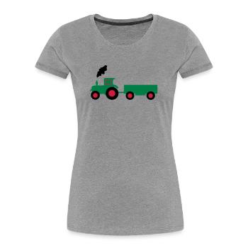 tracteur anhaenger - T-shirt bio Premium Femme - gris chiné - Devant - Mia (176cm)