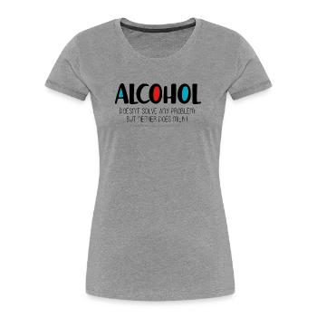 Alcohol - Women's Premium Organic T-Shirt - heather grey - Front - Mia (176cm)
