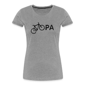 bester Opa Fahrrad Mountainbike Radeln Kritzeln - Frauen Premium Bio T-Shirt - Grau meliert - Vorne - Mia (176cm)