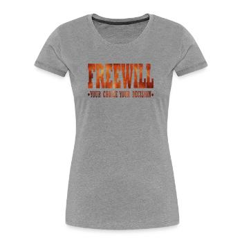 FreeWill - Women's Premium Organic T-Shirt - heather grey - Front - Mia (176cm)