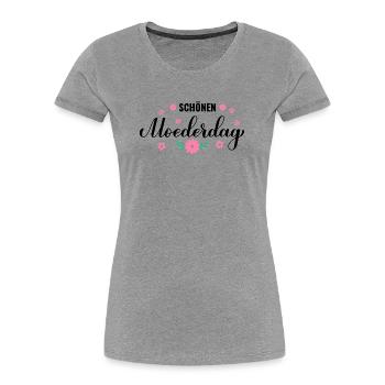 Blumenkranz in Pastellrosa - Frauen Premium Bio T-Shirt - Grau meliert - Vorne - Mia (176cm)
