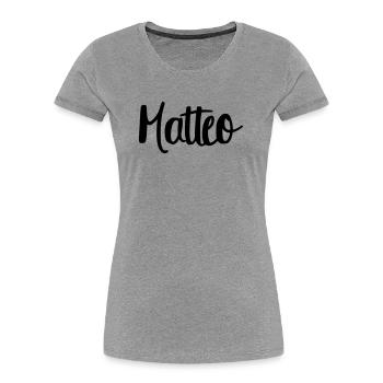 Matteo - Women's Premium Organic T-Shirt - heather grey - Front - Mia (176cm)