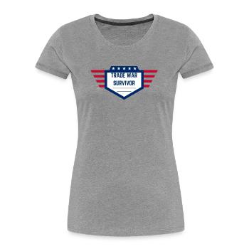 Trade War Survivor - US Edition - Frauen Premium Bio T-Shirt - Grau meliert - Vorne - Mia (176cm)