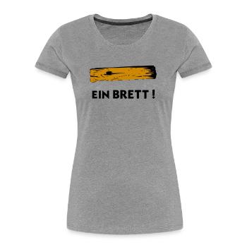 Un plateau - T-shirt bio Premium Femme - gris chiné - Devant - Mia (176cm)