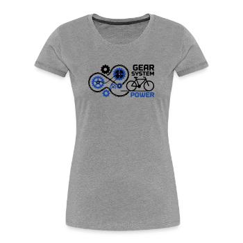 Awesome Gear System Bike Nerd - Women's Premium Organic T-Shirt - heather grey - Front - Mia (176cm)