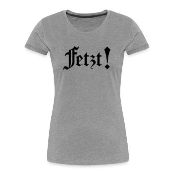 Fetzt - Frauen Premium Bio T-Shirt - Grau meliert - Vorne - Mia (176cm)