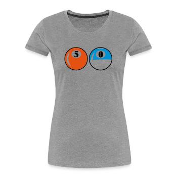 Billiard Balls - 50 years birthday - Women's Premium Organic T-Shirt - heather grey - Front - Mia (176cm)