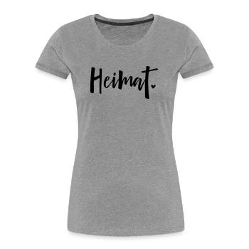 Heimat Herz Liebe Zuhause - Frauen Premium Bio T-Shirt - Grau meliert - Vorne - Mia (176cm)