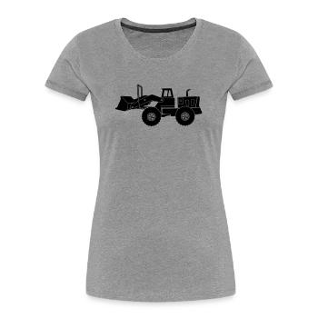 Transparenter Bulldozer - Frauen Premium Bio T-Shirt - Grau meliert - Vorne - Mia (176cm)