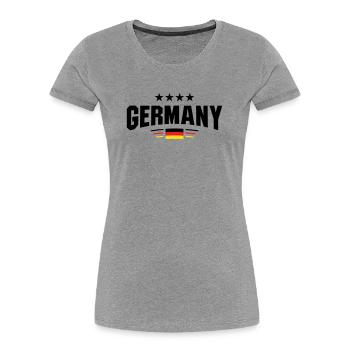 Courbe du ventilateur en Allemagne - T-shirt bio Premium Femme - gris chiné - Devant - Mia (176cm)