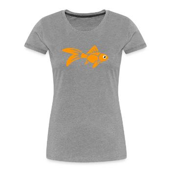 Stilisierter Goldfisch - Frauen Premium Bio T-Shirt - Grau meliert - Vorne - Mia (176cm)
