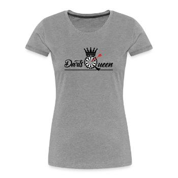 Darts Queen - Frauen Premium Bio T-Shirt - Grau meliert - Vorne - Mia (176cm)