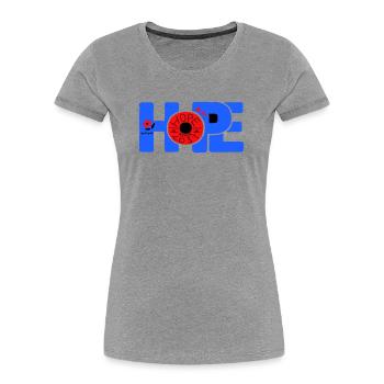 Hope Hoffnung - Women's Premium Organic T-Shirt - heather grey - Front - Mia (176cm)