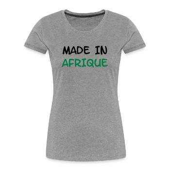 Made in AFRICA! - Women's Premium Organic T-Shirt - heather grey - Front - Mia (176cm)