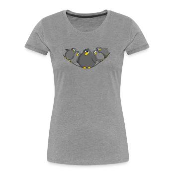 Vogel fett und witzig - Frauen Premium Bio T-Shirt - Grau meliert - Vorne - Mia (176cm)