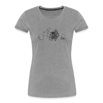 Familienfutter Einkaufserlebnis für die Familie - Frauen Premium Bio T-Shirt - Grau meliert - Vorne - Mia (176cm)
