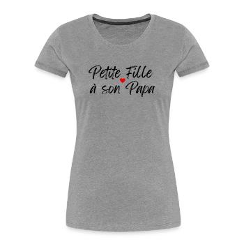 Little Girl with Her Daddy - Women's Premium Organic T-Shirt - heather grey - Front - Mia (176cm)