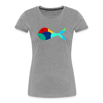 FISH. SARDINE. APRIL FOOL. SEA. OCEAN - Women's Premium Organic T-Shirt - heather grey - Front - Mia (176cm)