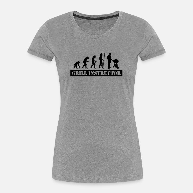 évolution gril instructeur - T-shirt bio Premium Femme - gris chiné