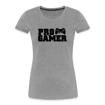 pro gamer - Women's Premium Organic T-Shirt - heather grey - Front - Mia (176cm)