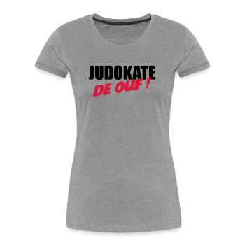 Judo / Judoka / Sport / Fight / Fighter / Strong - T-shirt bio Premium Femme - gris chiné - Devant - Mia (176cm)