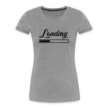 Chargement - T-shirt bio Premium Femme - gris chiné - Devant - Mia (176cm)