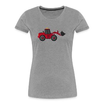 Bagger - Frauen Premium Bio T-Shirt - Grau meliert - Vorne - Mia (176cm)