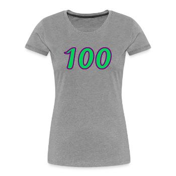 100. 100 JAHRE. 100-JÄHRIGES JUBILÄUM. GEBURTSTAG 100 - Frauen Premium Bio T-Shirt - Grau meliert - Vorne - Mia (176cm)