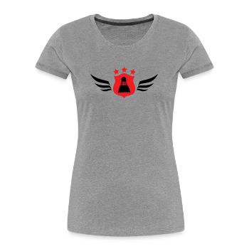 Badminton - Sport - Racket - Women's Premium Organic T-Shirt - heather grey - Front - Mia (176cm)