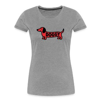 Dachshund Dog Doggy Saying Red - Women's Premium Organic T-Shirt - heather grey - Front - Mia (176cm)