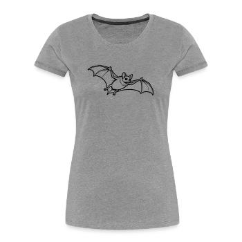 chauve-souris - T-shirt bio Premium Femme - gris chiné - Devant - Mia (176cm)